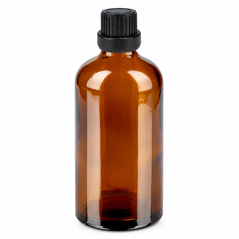 100ml goutte à goutte. 2mm noir OV BrownLine UT18/100 Bouteille en verre de 100 ml de couleur ambre avec bouchon compte-gouttes précis pour l'aromathérapie