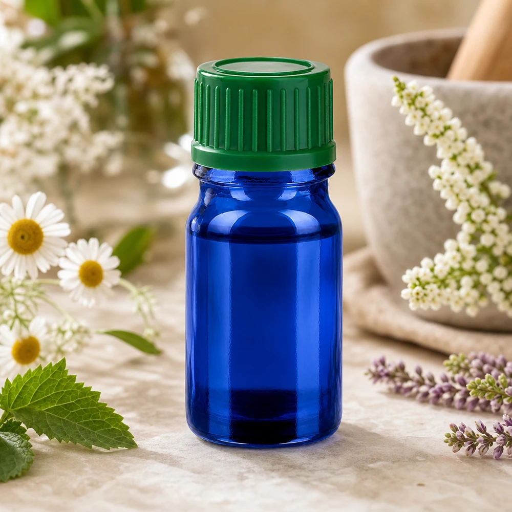 Flacon de 5ml 11mm SV vert STD BlueLine UT18/5 5ml flacon d'arôme bleu avec bouchon vert 11mm SV STD BlueLine UT18/5 pour huiles parfumées