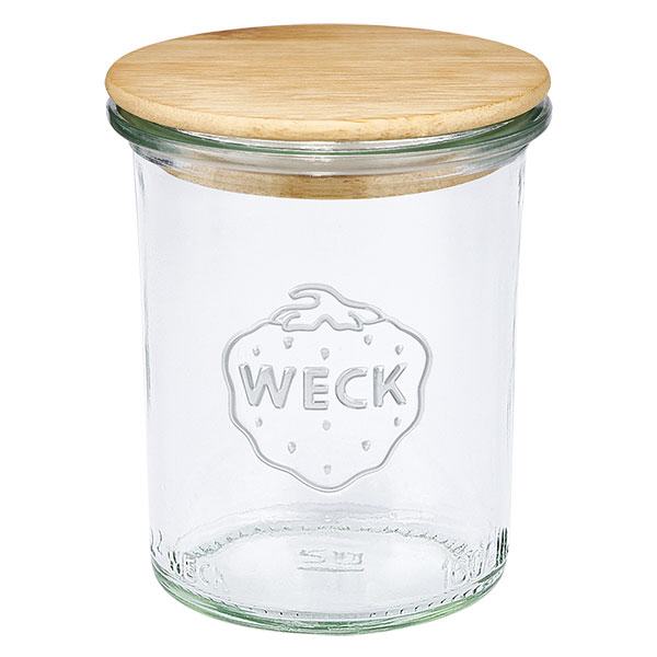 160ml bocal conique WECK RR60 avec couvercle en bois