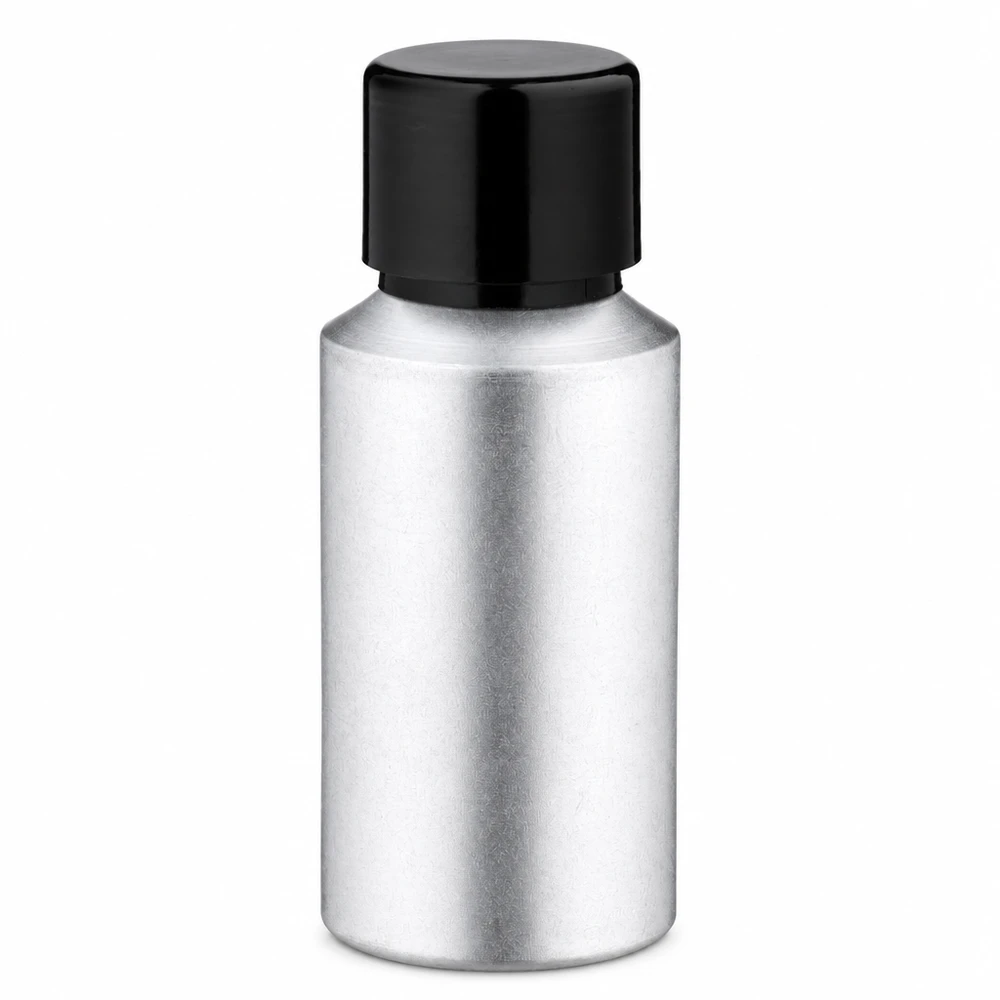 Bouteille en aluminium teinté 30 ml, avec bouchon à vis noir et joint conique Bouteille en aluminium décapé de haute qualité 30ml pour une conservation sûre des liquides
