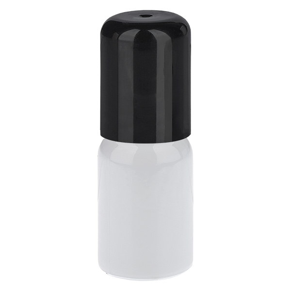 Flacon roll-on 5 ml noir, bouchon standard WhiteLine UT18/5