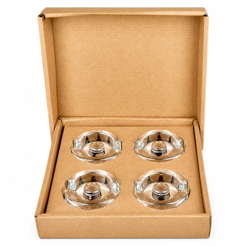 Ensemble de 4 poids en verre Poids en verre pour la fermentation avec poignée Set de 4 UNiTWIST dans une boîte cadeau en carton brun