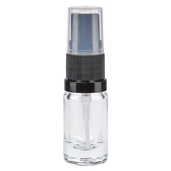 Flacon de pharmacie transparent 5ml embout spray noir