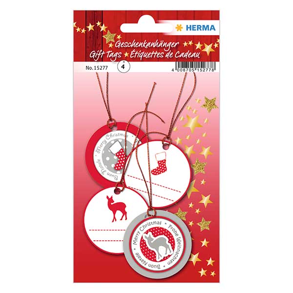 Pendentif &quot;faon rouge&quot; (4 pièces) avec paillettes 3D