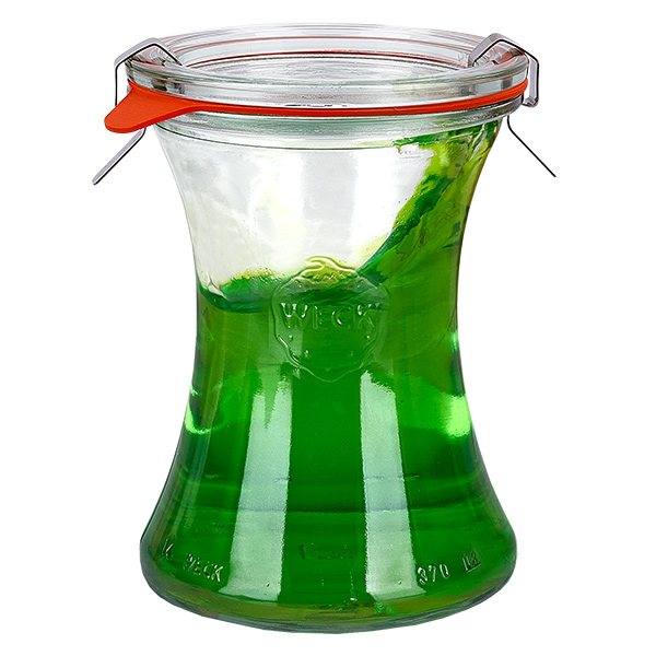 Lot de 18 bocaux Weck de 370 ml avec 18 couvercles en verre