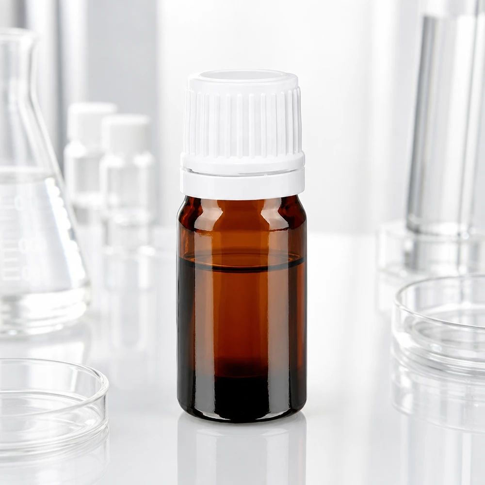 Flacon de pharmacie brun 5ml bouchon vissable blanc bouchon d'inviolabilité Flacon opacifiante de 5 ml en verre ambré SV OV blanc pour applications pharmaceutiques