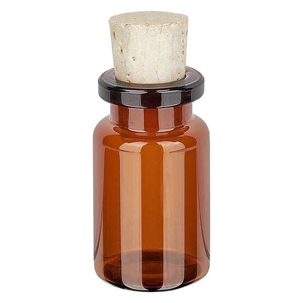 Flacon en verre ambré 5 ml avec bouchon de liège 11/14 mm