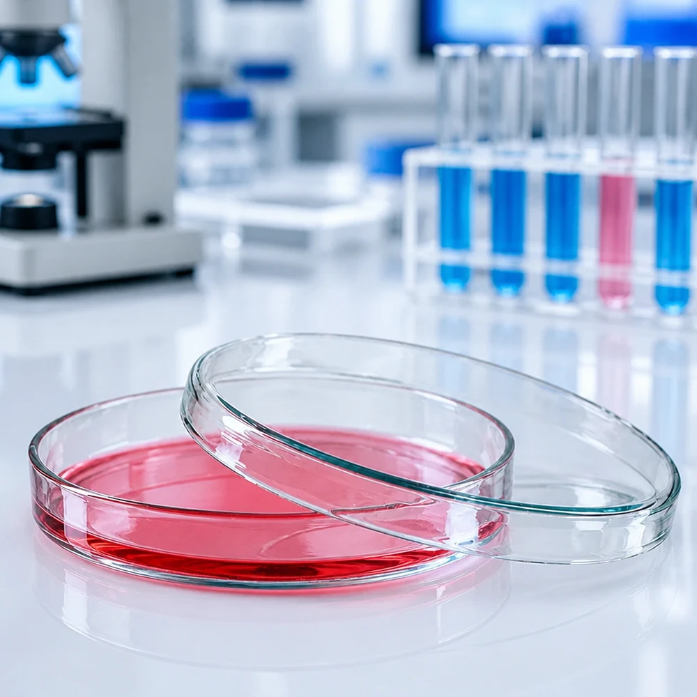 Boîtes de Pétri en verre de 100 mm pour la culture cellulaire, la microbiologie et les essais de laboratoire en biochimie