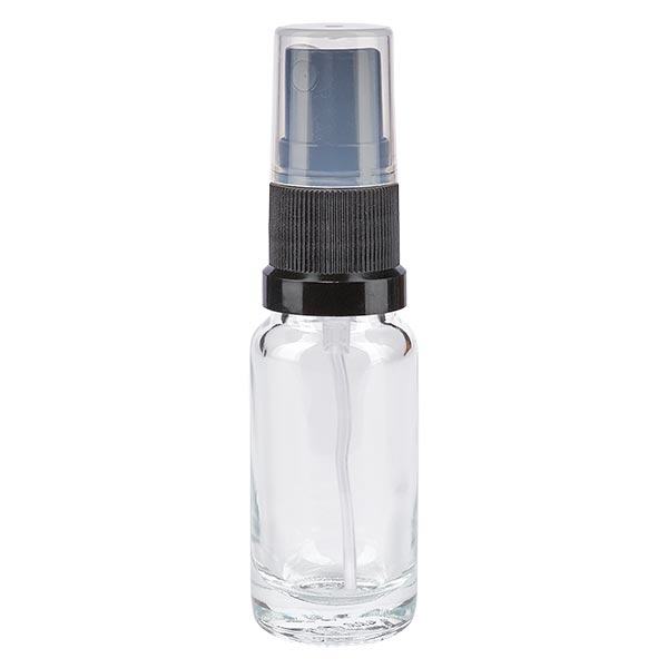 Flacon de pharmacie transparent 10ml embout spray noir Flacon de pharmacie transparent 10ml embout spray noir