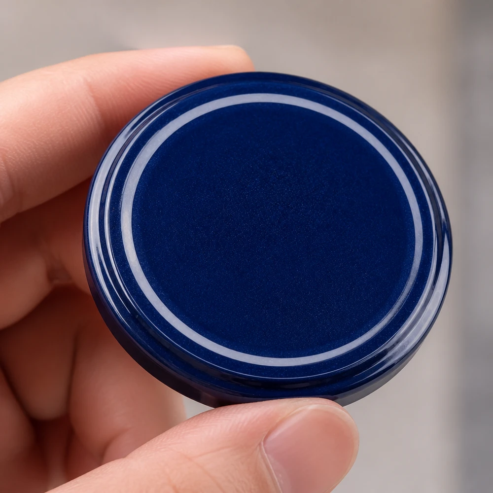 Couvercle BasicSeal TO82 bleu, 82 mm, avec rainures concentriques et système Twist-Off UNiTWIST