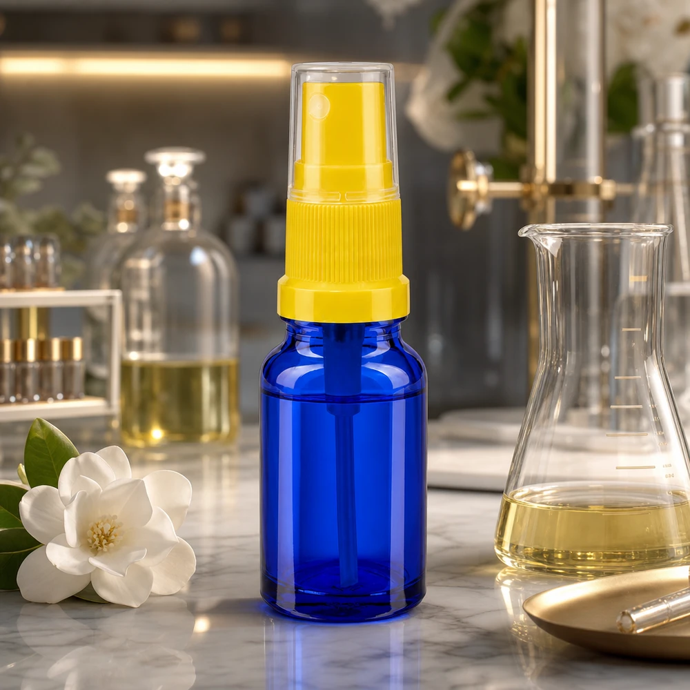 10ml Vaporisateur jaune/tr. STD BlueLine UT18/10 Vaporisateur en verre rechargeable 10ml avec embout de vaporisation pratique jaune BlueLine UT18 10 Format