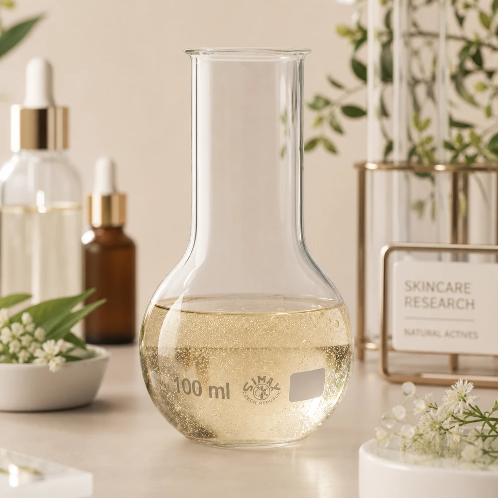 Ballon à fond plat 100 ml à col large, en verre borosilicate avec bord renforcé Ballon à col large de 100 ml résistant à la chaleur pour les processus thermiques de laboratoire