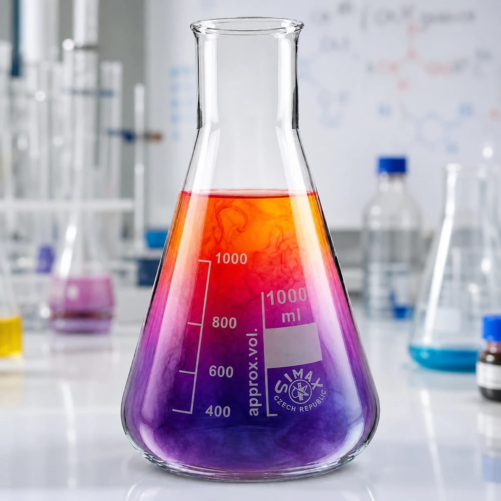 Erlenmeyer 200ml col large pour titration et détermination volumétrique