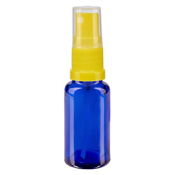 Flacon de pharmacie bleu 20ml embout spray jaune