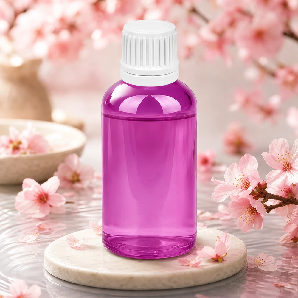 Flacon compte-gouttes 50ml 0,7mm blanc Originalité Bouchon à vis PurpleLine UT18/50 Bouteille compacte violette de 50ml avec filetage UT18 pour les mélanges d'aromathérapie