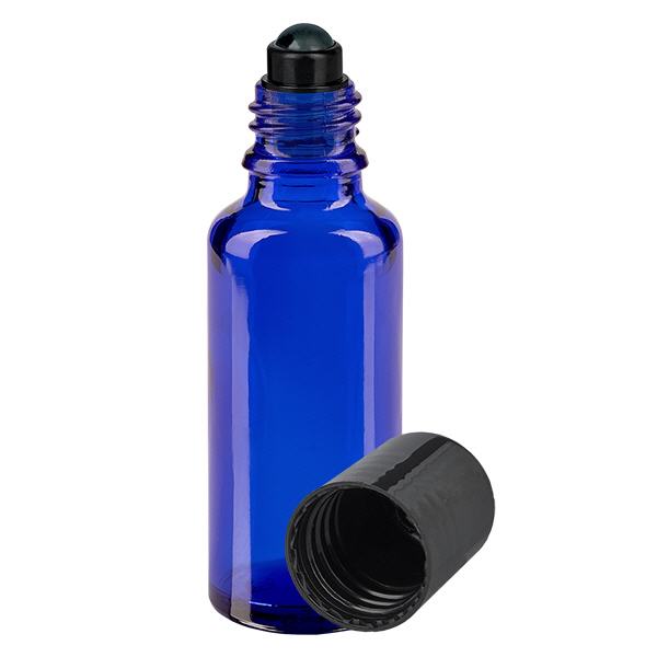 Flacon de déodorant en verre bleu 30 ml, déo à bille vide Flacon de déodorant en verre bleu 30 ml, déo à bille vide