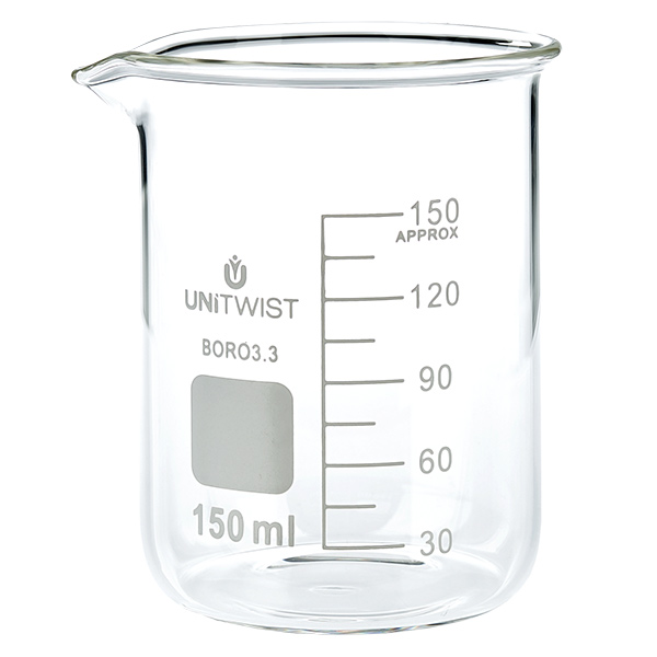 Bécher 150ml borosilicate, forme basse UNiTwist Bécher 150ml borosilicate, forme basse UNiTwist