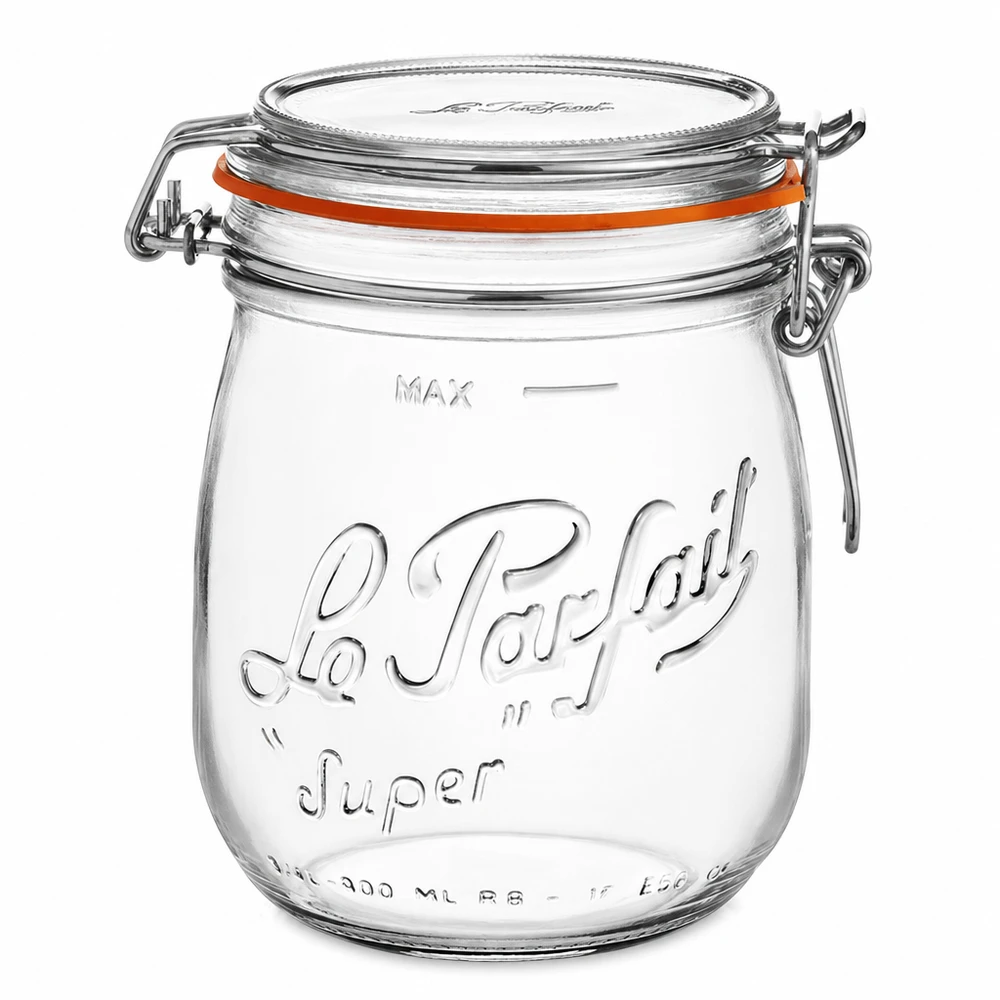 Bocal Le Parfait® 750 ml Ø85 mm conserve 750ml Le Parfait Super bocal de conservation avec fermeture à étrier et joint en caoutchouc en verre clair pour la cuisine