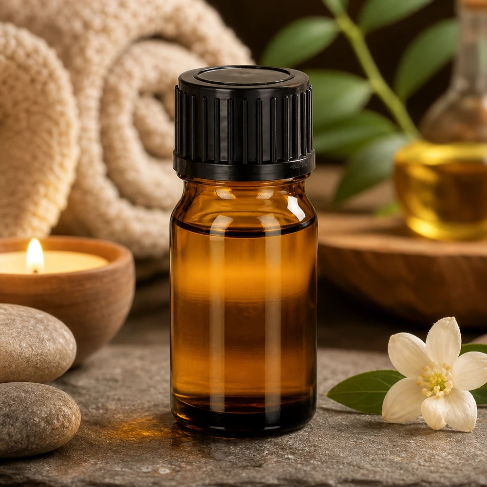 Flacon 5ml 11mm SV noir STD BrownLine UT18/5 Bouteille de verre compacte de 5 ml en brun avec bouchon noir pour l'aromathérapie mobile en déplacement
