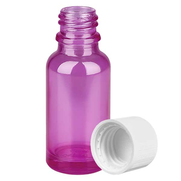 Flacon 20ml bouchon à vis 11mm blanc standard sécurité enfant PurpleLine UT18/20