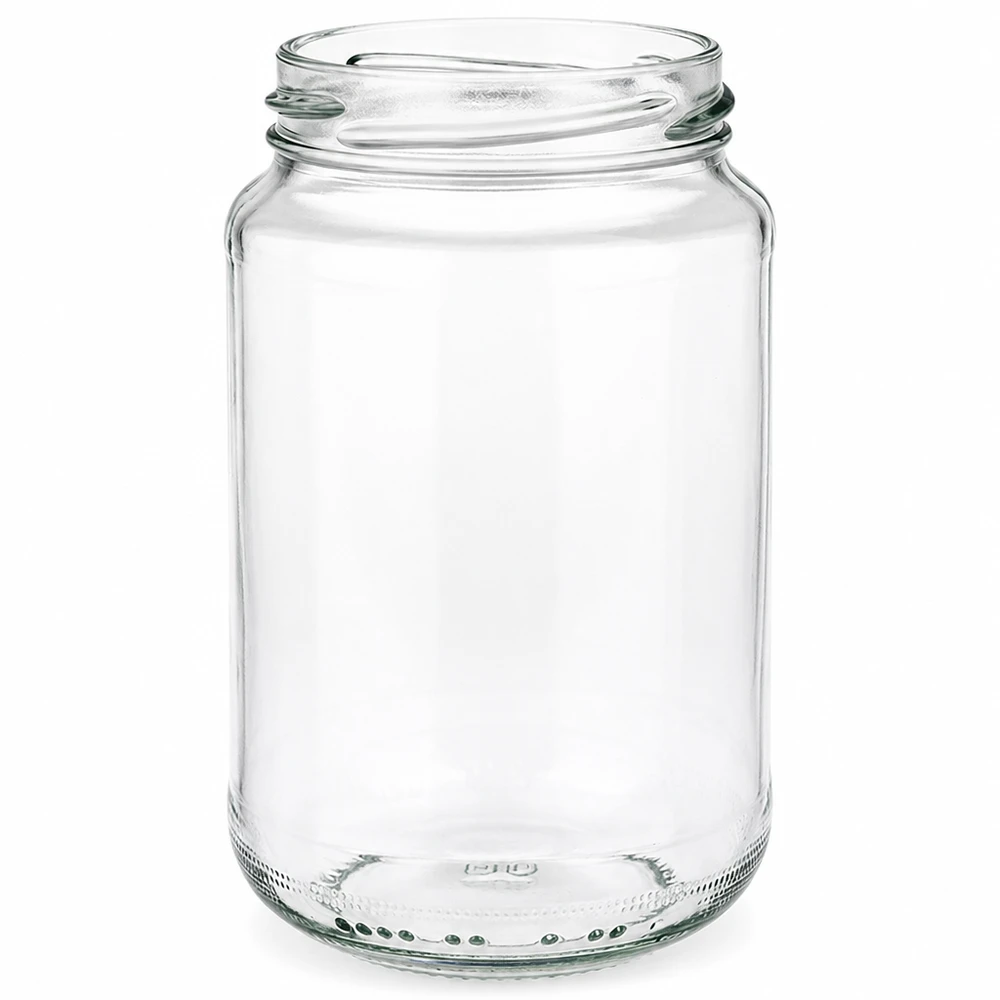 UNiTWIST Runda375 Bocal rond 375ml TO63 Bocal à conserves vide en verre clair avec filetage pour la conservation