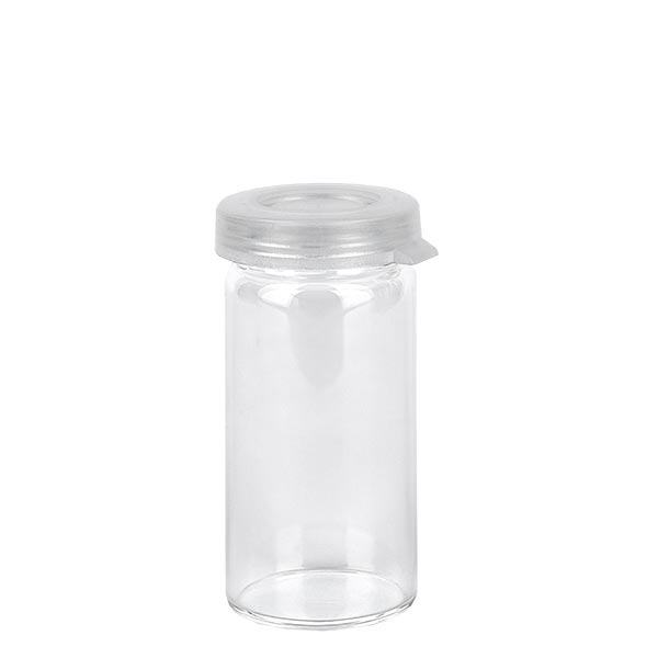 Pot à comprimés 5 ml en verre clair, avec bouchon à déclic