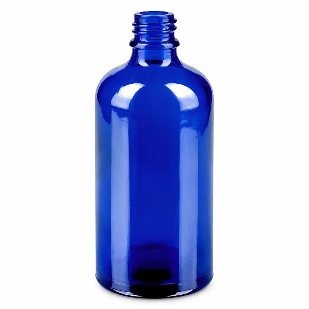 Vaporisateur 100ml jaune/tr. STD BlueLine UT18/100 Vaporisateur en verre bleu 100ml à visser pour huiles essentielles et parfums