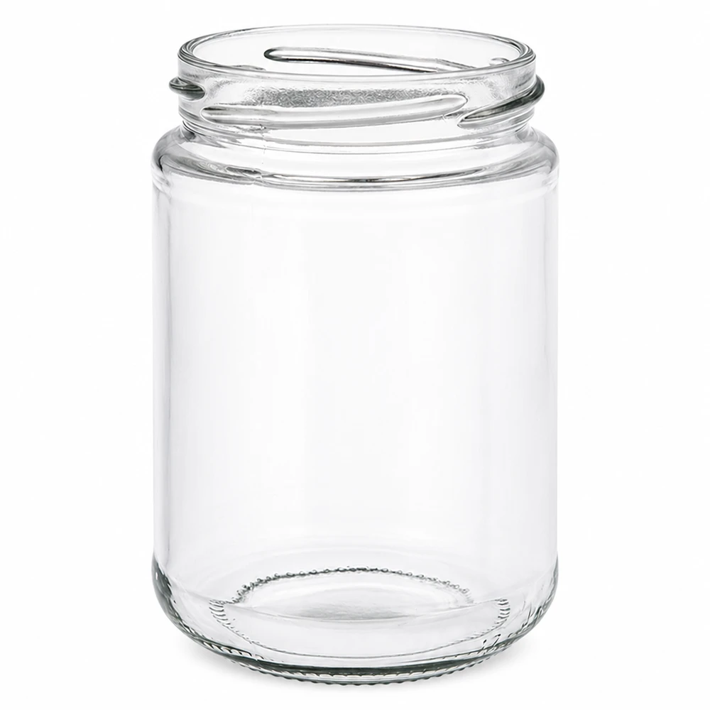 390ml Verre rond sans couvercle (TO70) UNiTWIST UNiTWIST Runda390 Bocal rond 390ml TO70 pas de vis bocal vide transparent sans couvercle
