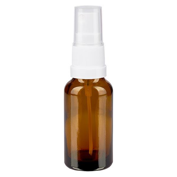 Flacon de pharmacie brun 20ml embout spray blanc Flacon de pharmacie brun 20ml embout spray blanc