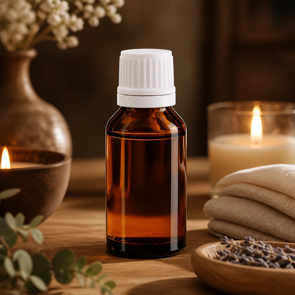 Orifice de goutte-à-goutte précis de 1,2 mm dans un flacon de pharmacie marron de 15 ml pour une utilisation dosée d'huiles essentielles