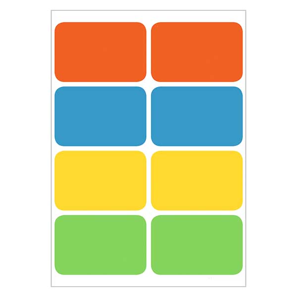 Étiquettes universelles multicolore (32 stickers) 26x40mm