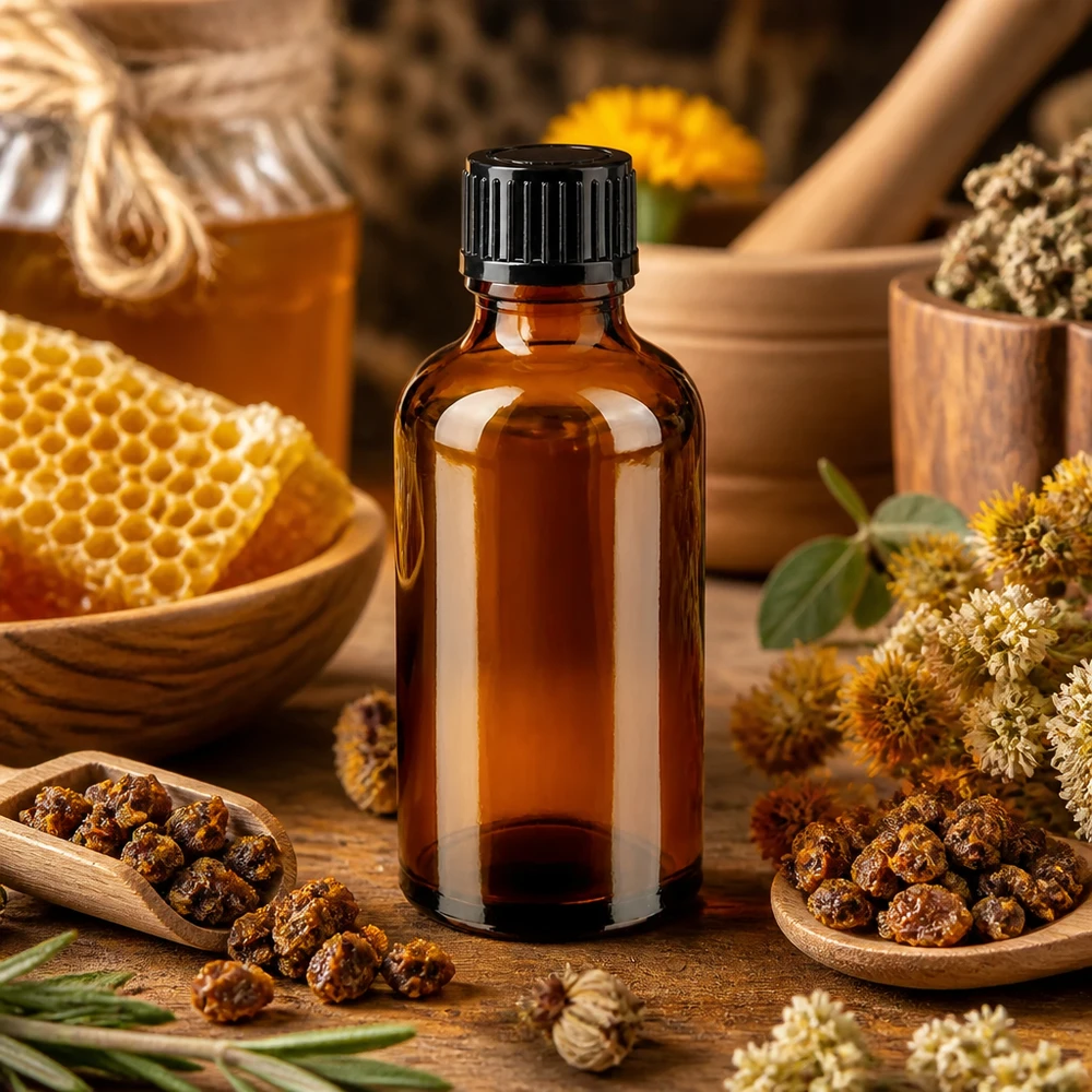 Flacon en verre ambré standard de 50 ml avec bouchon noir de 11 mm, destiné à la médecine naturelle et aux extraits de plantes