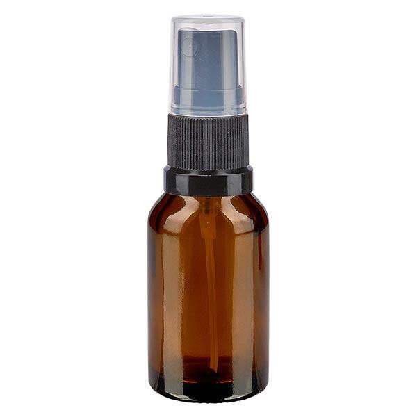 Flacon de pharmacie brun 15ml embout spray noir Flacon de pharmacie brun 15ml embout spray noir