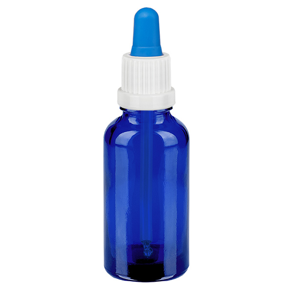 Flacon à pipette 30ml blanc/bleu OV BlueL. UT18/30