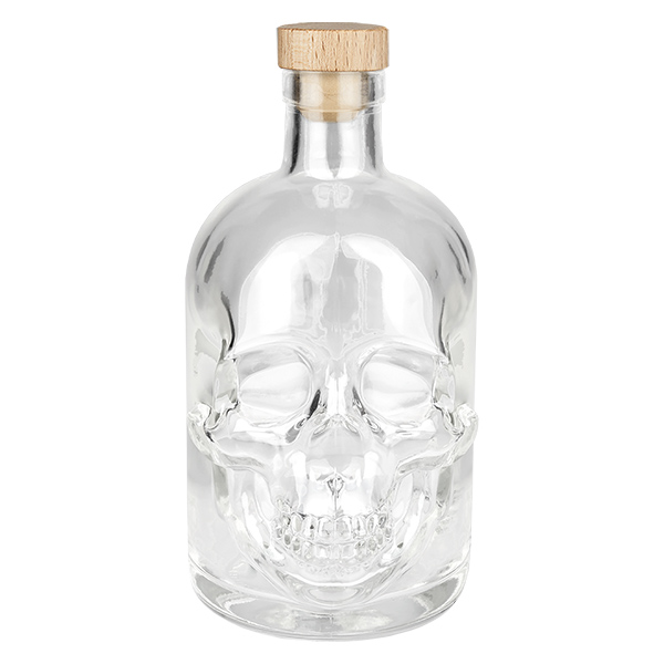 Bouteille en verre 500 ml « Jack » avec bouchon en bois UNiTWIST®