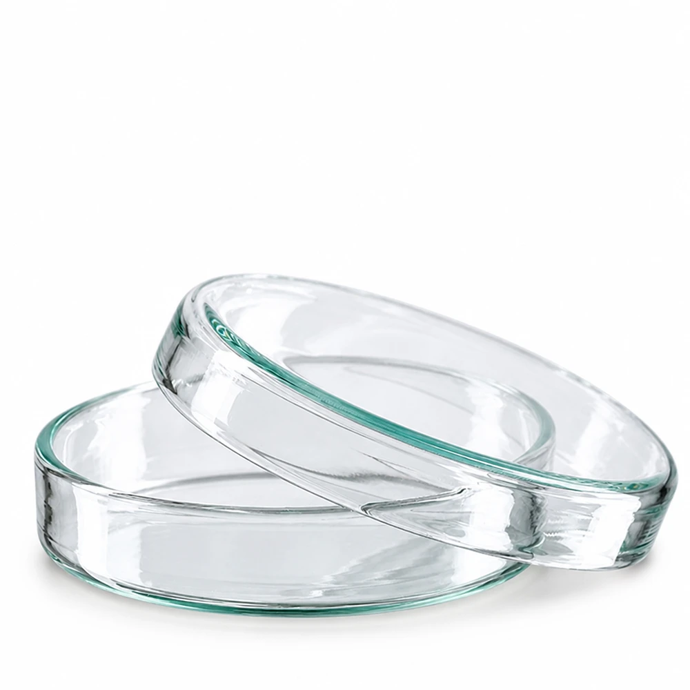 Boîte de Pétri en verre 60x15 mm Boîte de Pétri en verre borosilicaté, 60 x 15 mm, plate et ronde, transparente