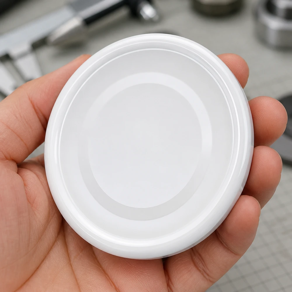Couvercle BasicSeal 48 mm blanc (TO48) UNiTWIST Couvercle BasicSeal TO48 blanc, 48 mm, UNiTWIST, surface brillante – gros plan