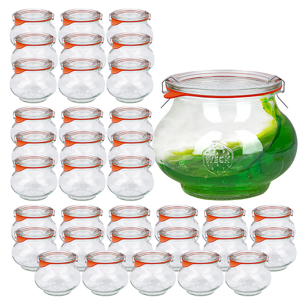 36 pots Weck 220ml verres à bijoux, 1/4L verres renversés