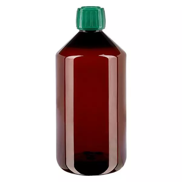 Flacon PET 750ml avec bouchon d'inviolabilité vert Flacon PET 750ml avec bouchon d'inviolabilité vert