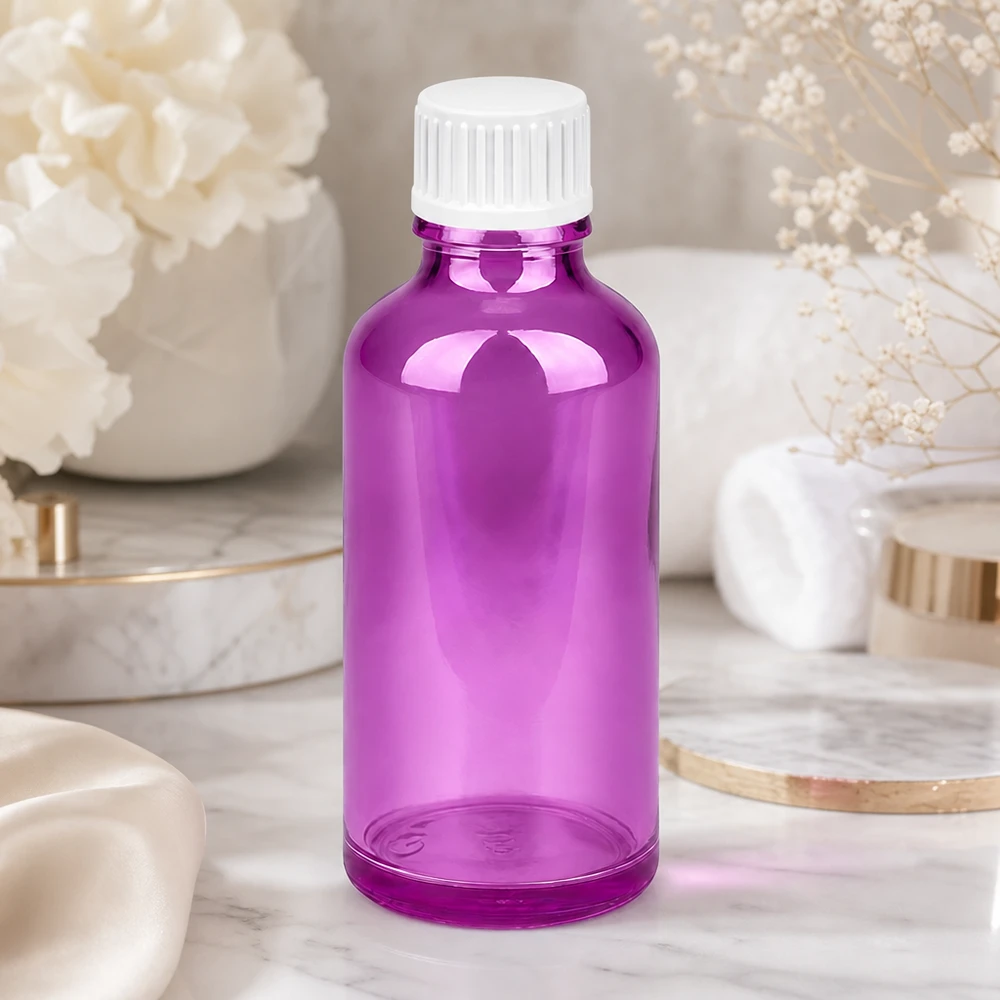 Flacon compte-gouttes 50ml 0.9mm blanc standard PurpleLine. UT18/50 Flacon de 50 ml avec bouchon compte-gouttes blanc STD pour une manipulation et un stockage faciles