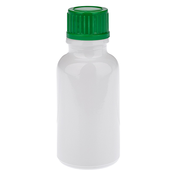 Flacon 20 ml, bouchon à vis 11 mm vert, standard WhiteLine UT18/20 Flacon 20 ml, bouchon à vis 11 mm vert, standard WhiteLine UT18/20