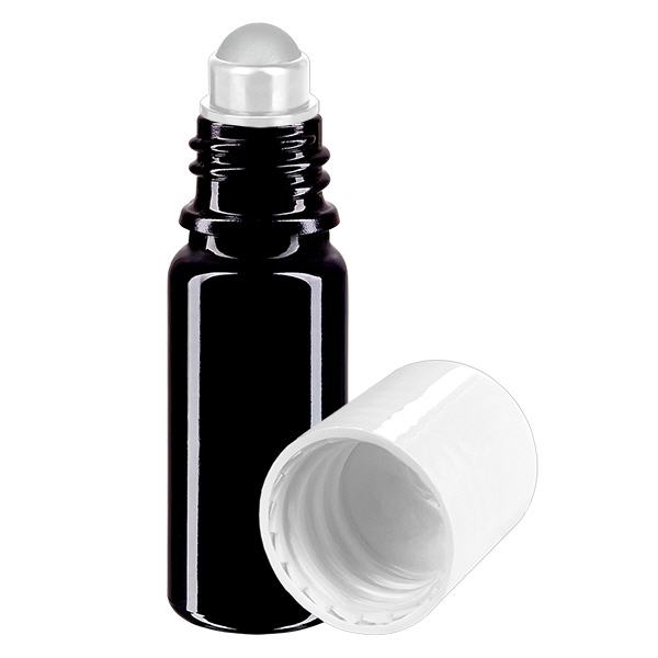 Flacon de pharmacie violet 10ml roll-on bouchon blanc Flacon de pharmacie violet 10ml roll-on bouchon blanc
