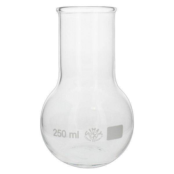 Ballon à fond plat 250 ml à col large, en verre borosilicate avec bord renforcé