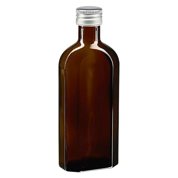 250 ml Meplat marron avec bouchon alu argent PP28