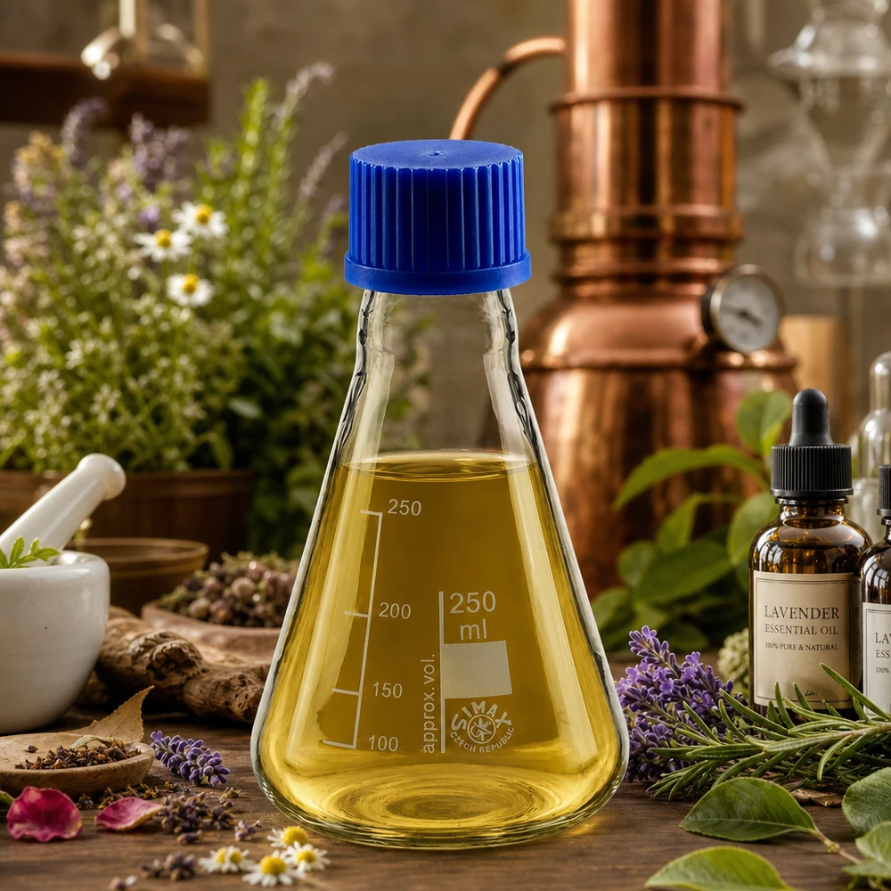 Erlenmeyer 250 ml col étroit, verre borosilicate avec filetage et bouchon Fiole de laboratoire professionnelle 250ml pour les analyses chimiques et les expériences avec fermeture sécurisée