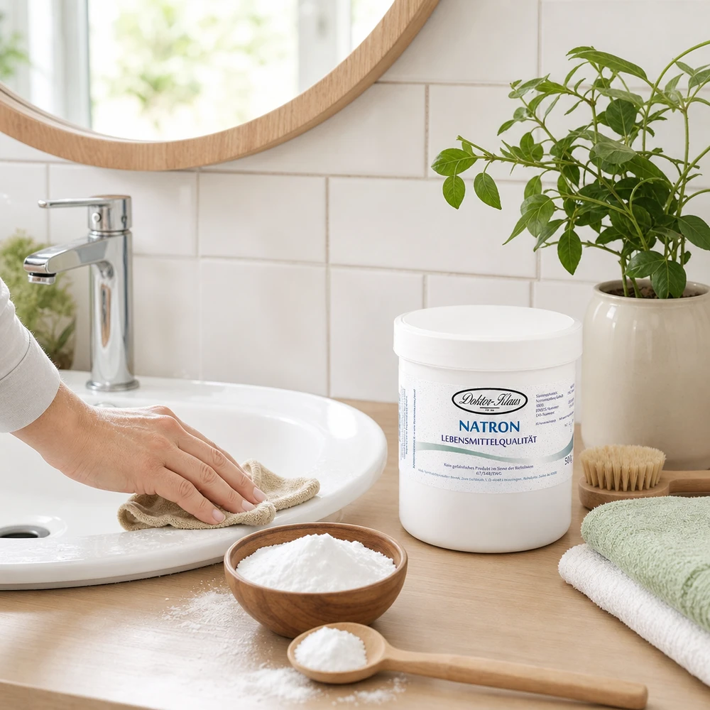 Doktor Klaus Natron 500g boîte polyvalente pour la pâtisserie, le nettoyage et les soins corporels dans la salle de bain