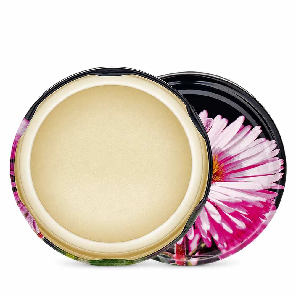 Couvercle de bocale de 82 mm « Blüte TO82 » – vue de dessus – avec joint BasicSeal pour une conservation sûre