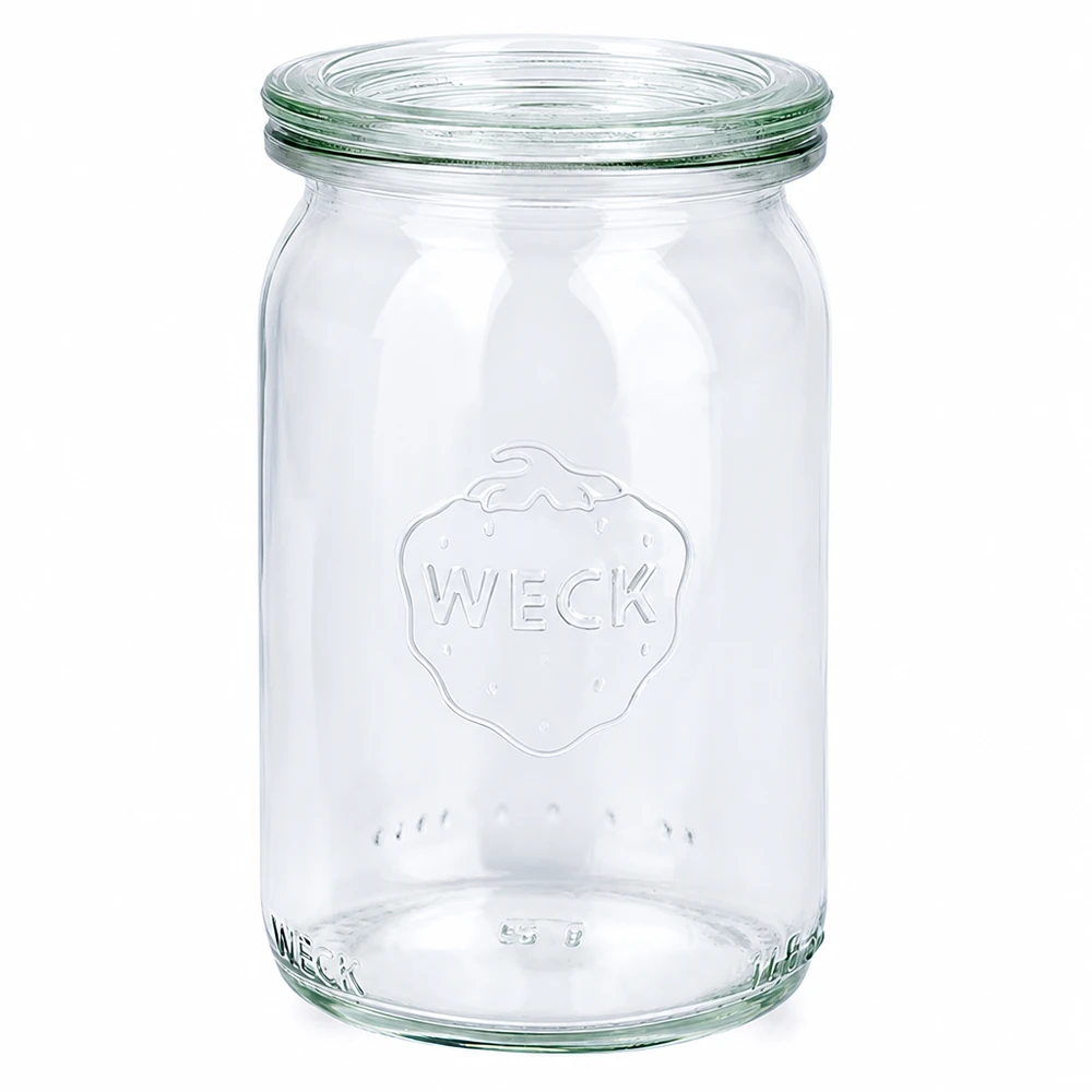 WECK Pot cylindrique de 145ml avec couvercle en verre RR40 Pot de conservation transparent pour la conservation et le stockage