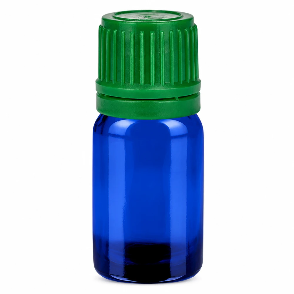 Flacon 5ml 11mm SV vert OV BlueLine UT18/5 Flacon compact de 5ml en verre bleu, parfait pour les voyages et les déplacements