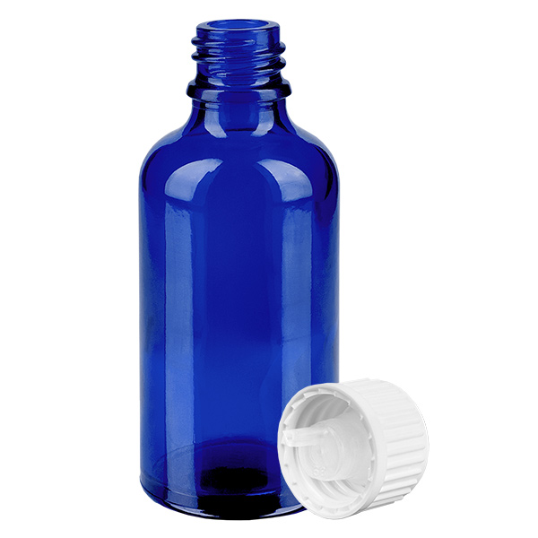 Flacon compte-goutte 50ml 0.9mm blanc STD BlueL. UT18/50